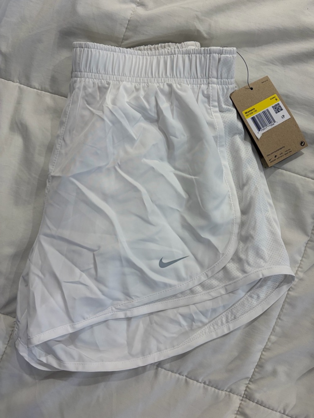 Brand New Nike White Athletic Running Shorts